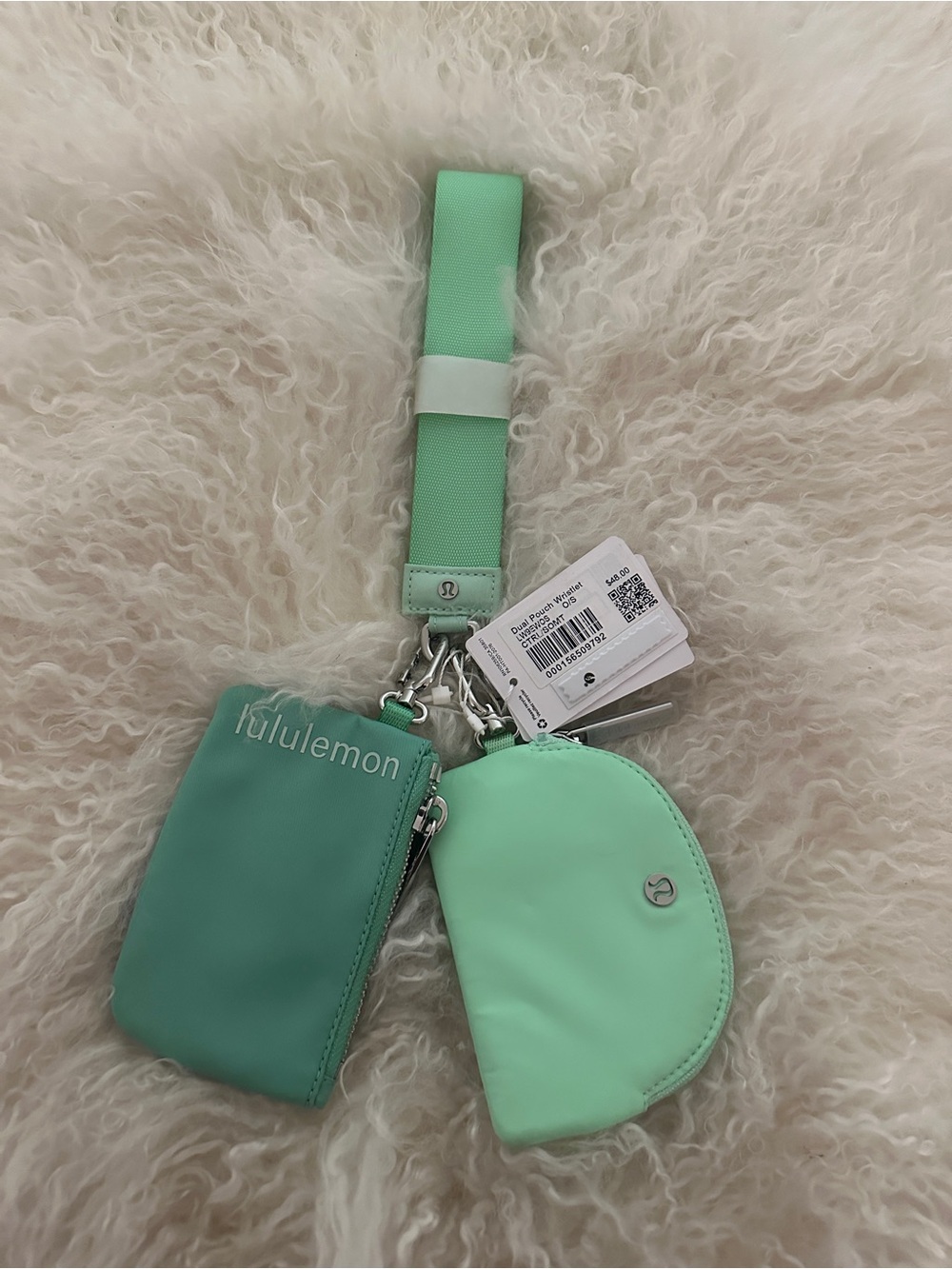 NWT Lululemon Dual Pouch Wristlet - Citra Lime Smoky Mint NEW